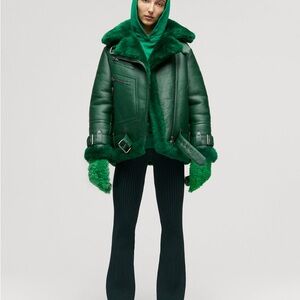 Emerald Green Women's Leather Jacket